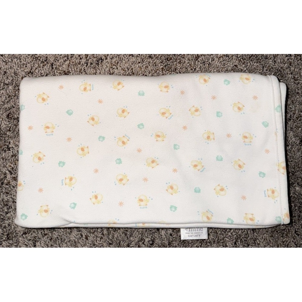Carter's Child of Mine Baby Blanket Ducks Frogs Sun Yellow Quack Receiving Lovey